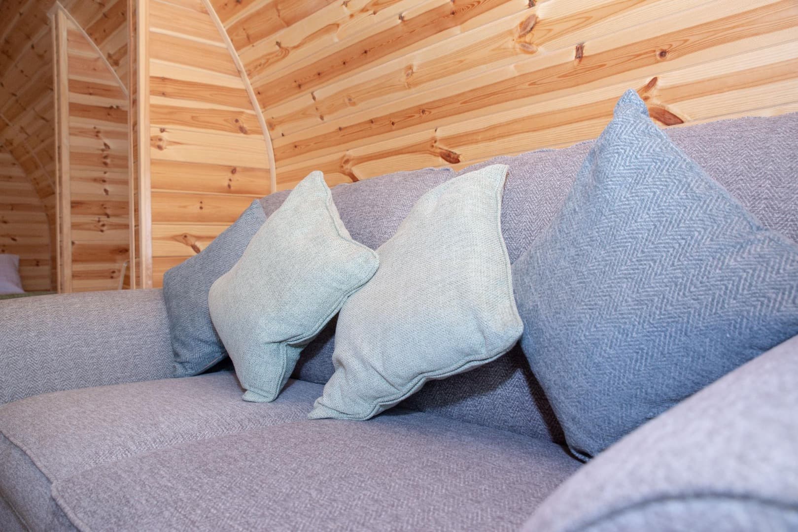 Cushions on the pull-out sofa bed